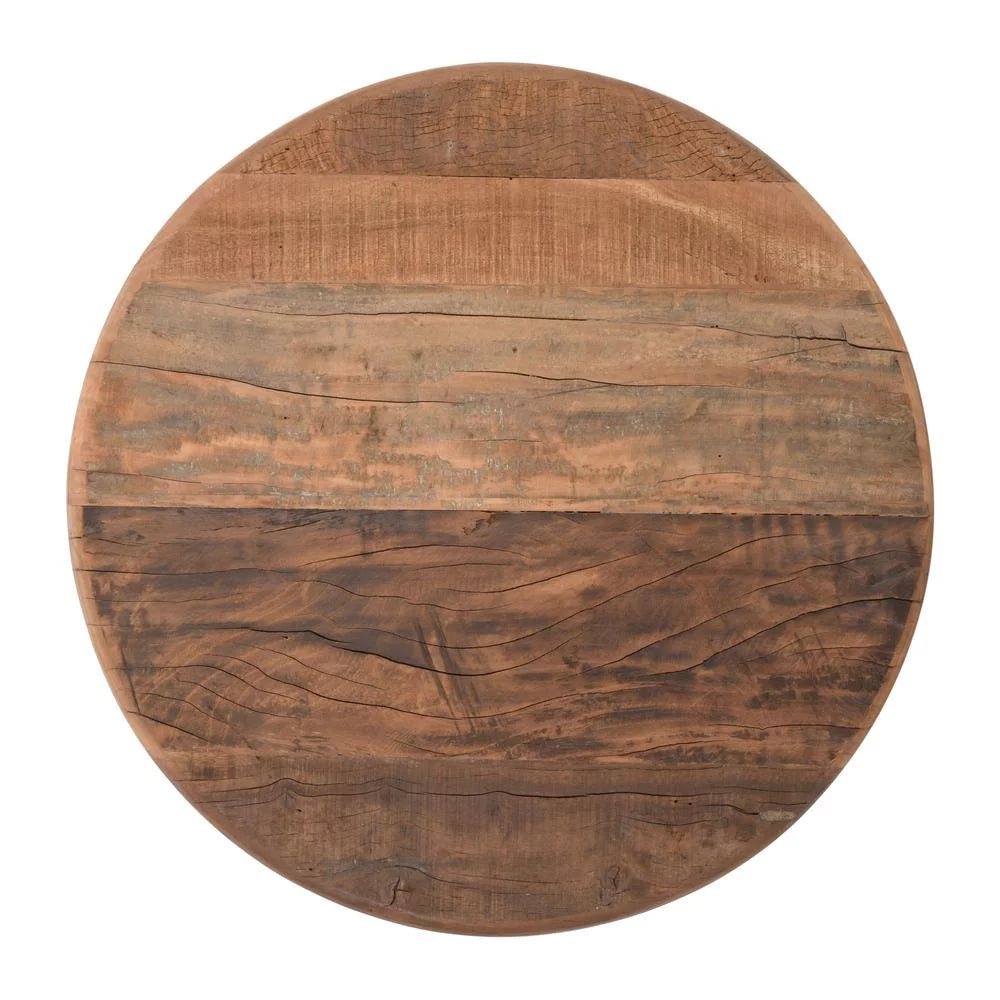 24" Round Rustic Solid Wood Coffee Table Y8321