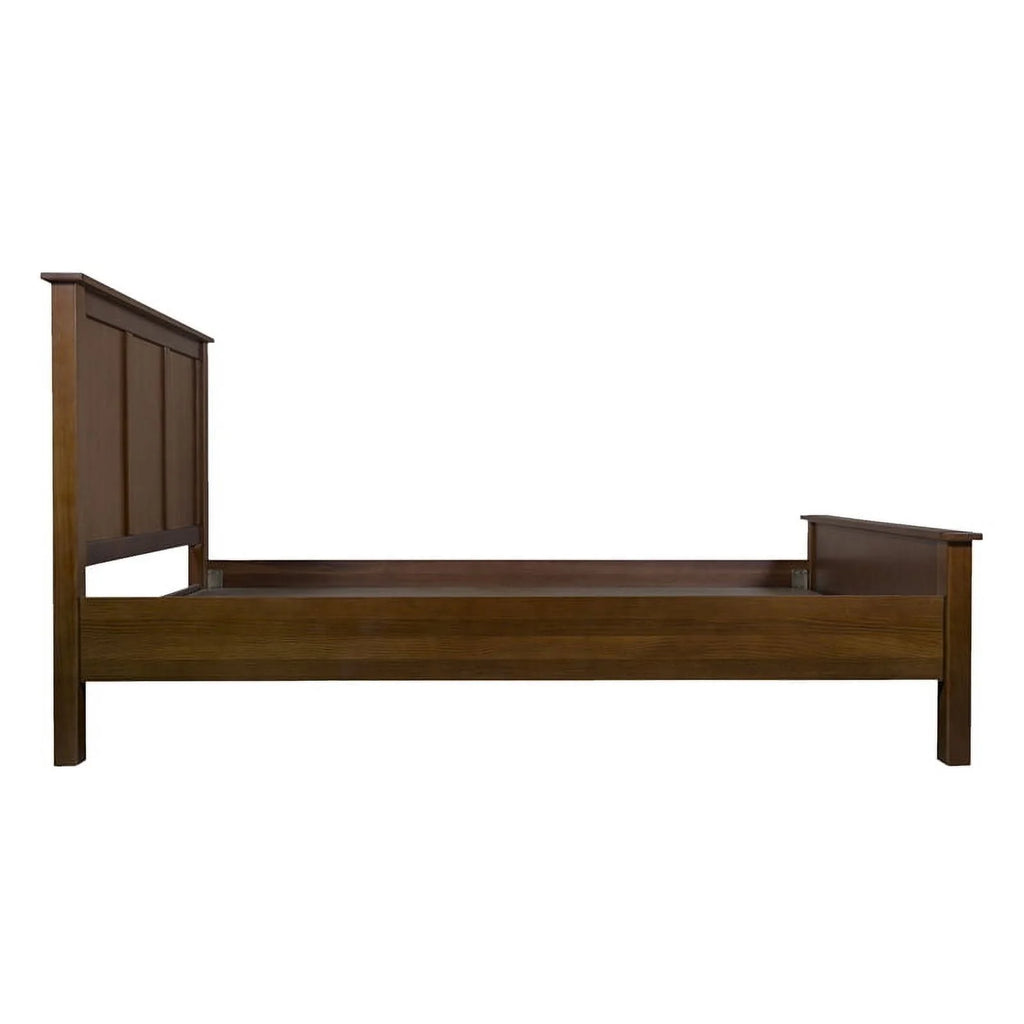 Solid Wood King Panel Bed in Walnut S4752