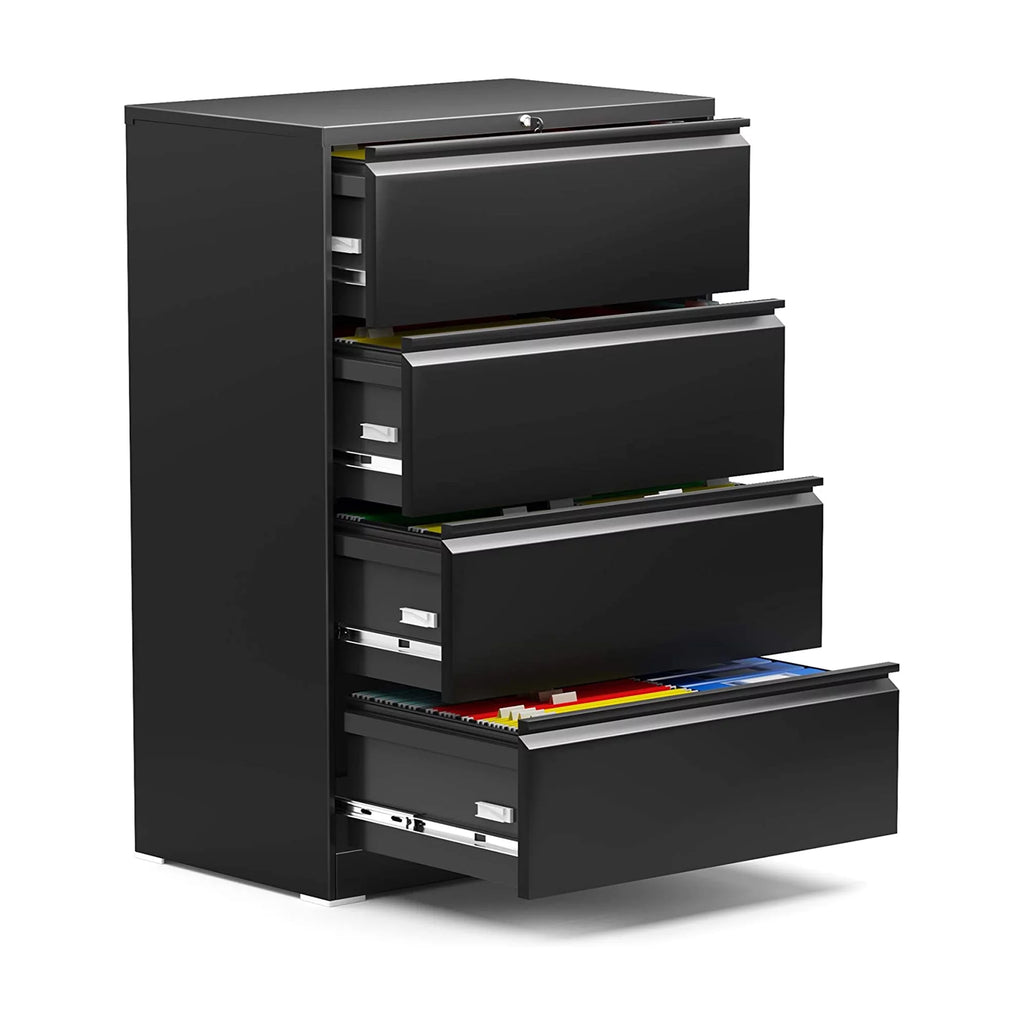 4 Drawer Black File Cabinet with Lock I5138