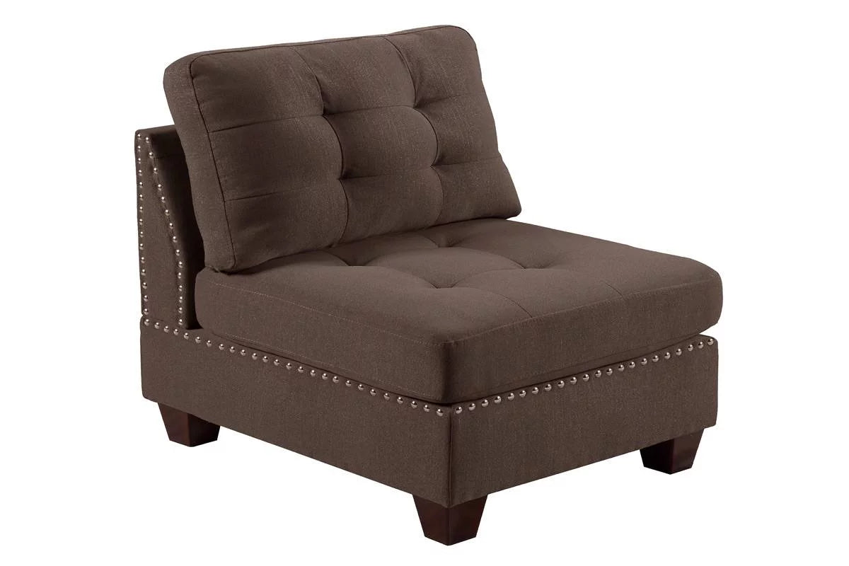 Black Linen Like 6pc Modular Sectional Set Y458321