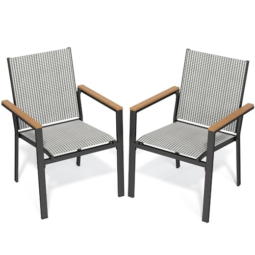 Set of 6 Stackable All-Weather Patio Dining Chairs F1367