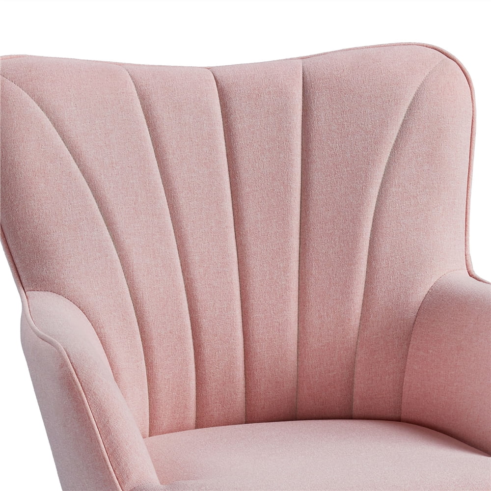 Pink Upholstered Fabric Accent Chair E245