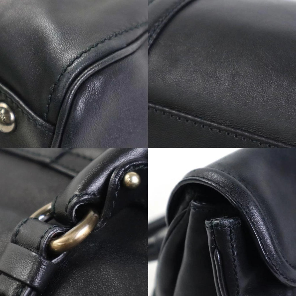 Pre-Owned Black Leather Handbag R912656