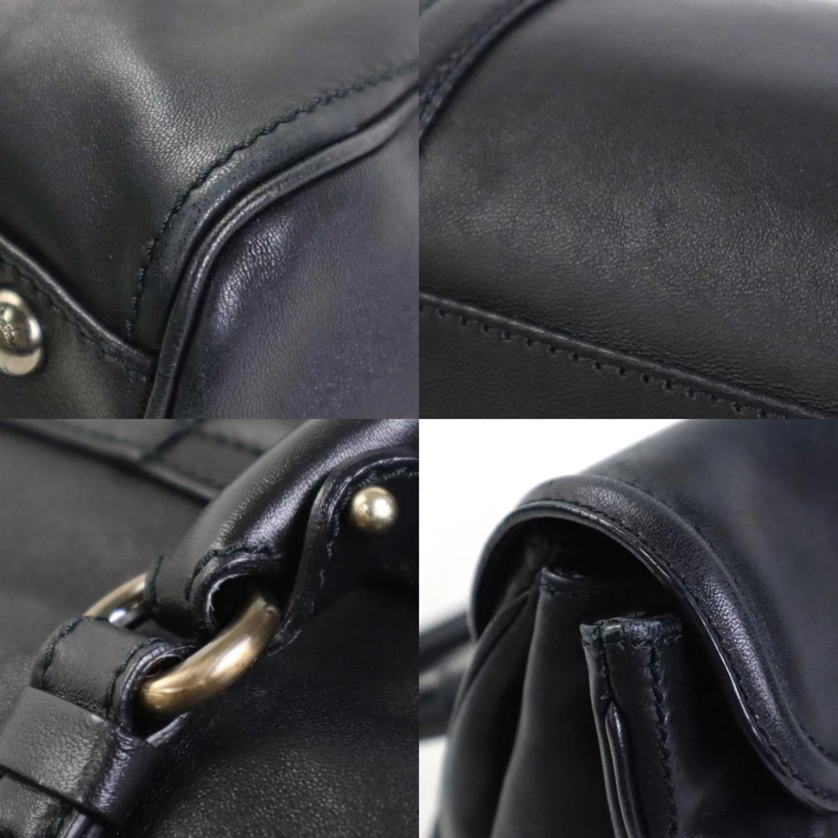 Pre-Owned Black Leather Handbag R912656