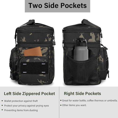 Black 16L Insulated Leakproof Tactical Lunch Box A6087