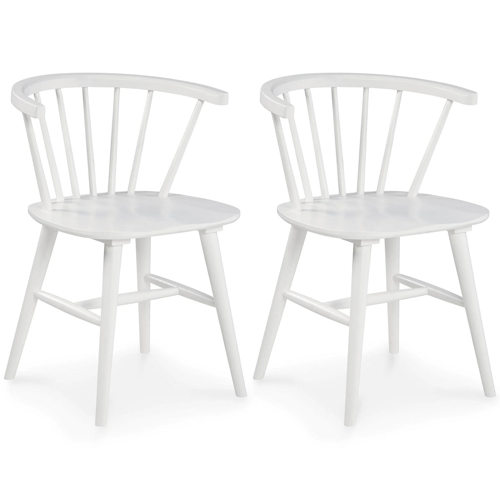 White Spindle Back Dining Chair Set of 2 X4929