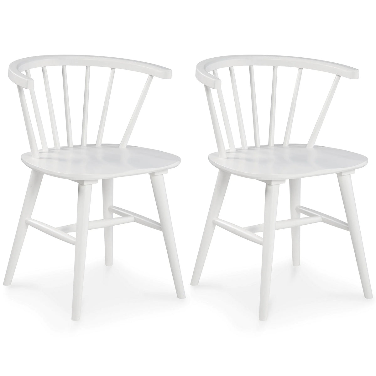 White Spindle Back Dining Chair Set of 2 X4929