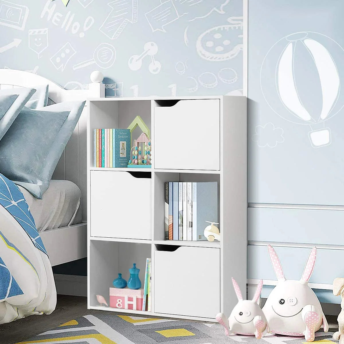 White 6-Cube Storage Organizer Cabinet M809200