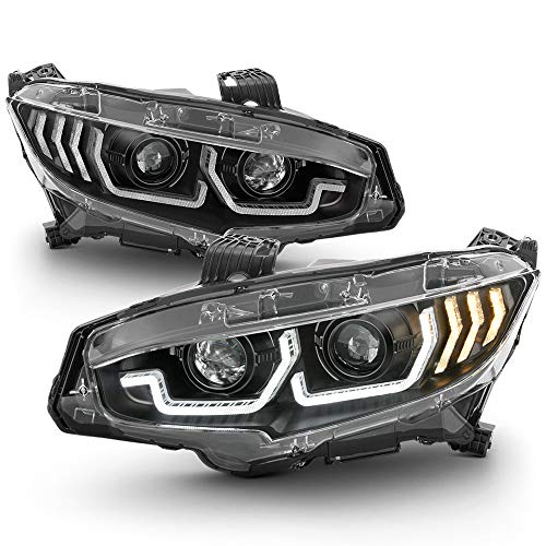 Black LED Projector Headlights Assembly U687827