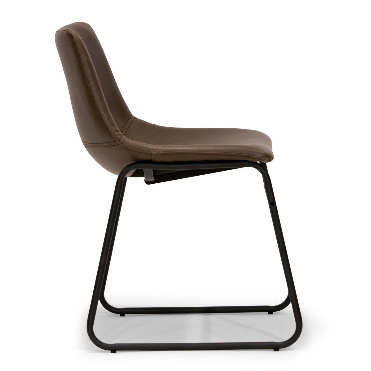 Dark Brown Faux Leather Dining Chairs Set of 2 K75887