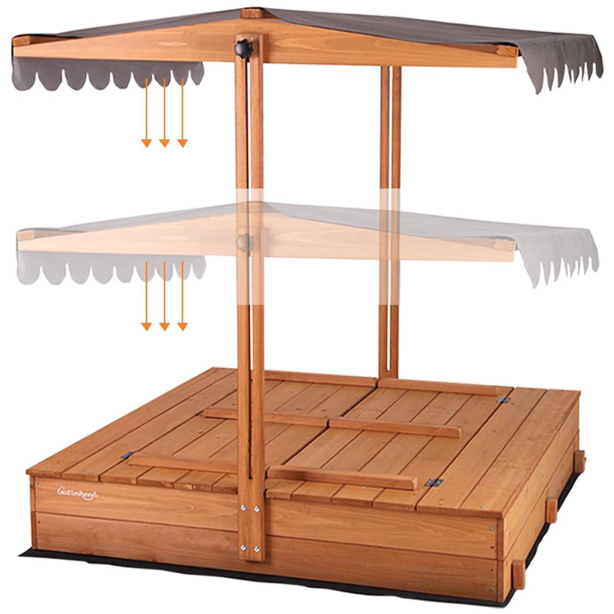 47'' Wooden Sandbox with Lid and Bench A629931