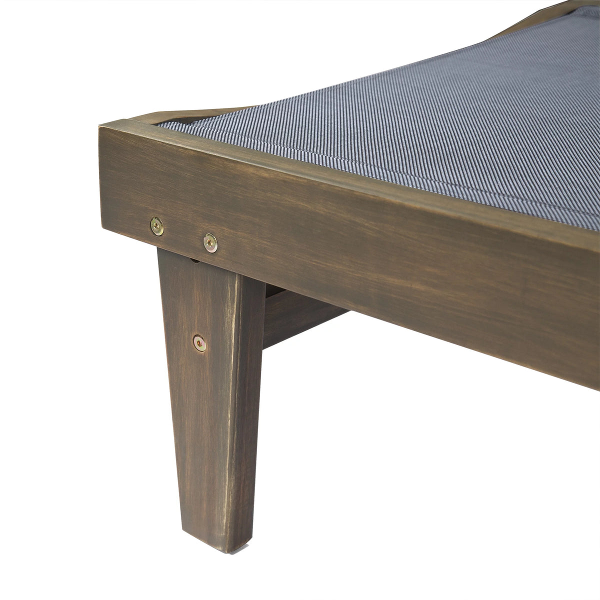 Gray Acacia Wood Mesh Chaise Lounge Y138596