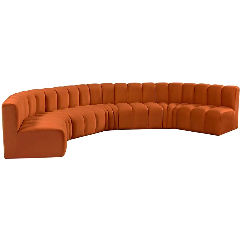 Cognac Velvet Modular Sofa H463