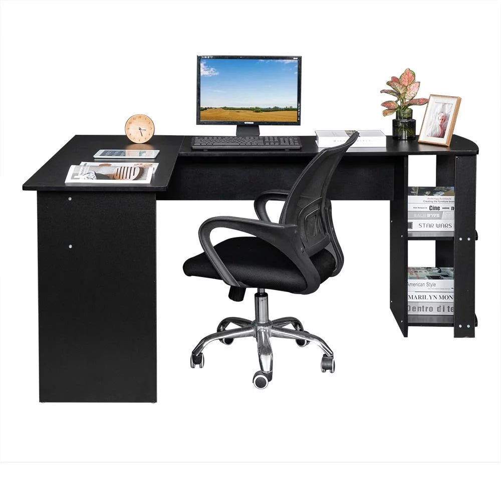 L-Shaped Computer Desk with Bookshelves N6123
