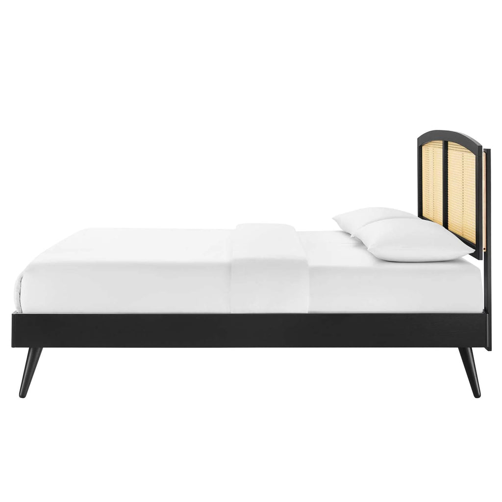 Black Wood Full Size Platform Bed Frame K432683
