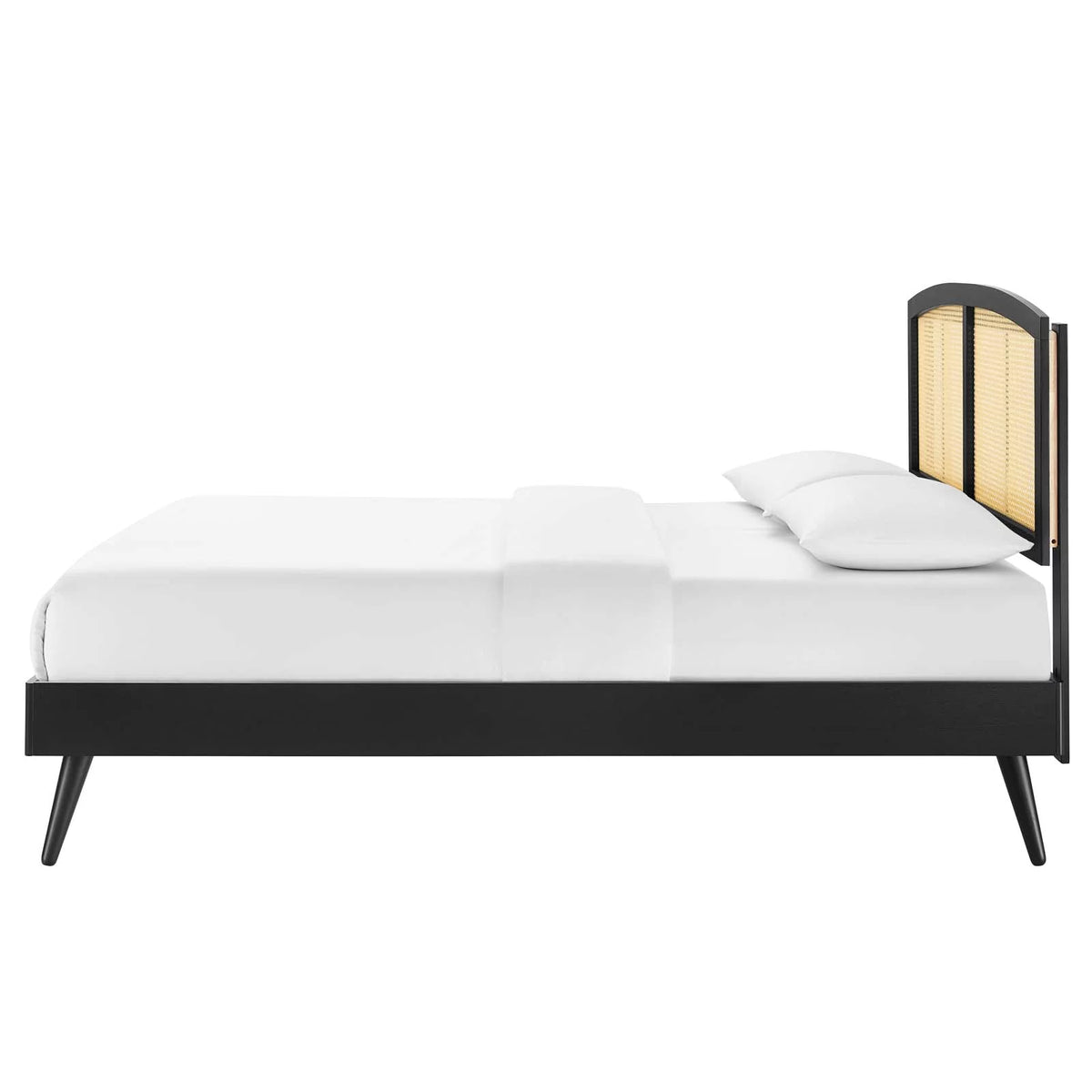 Black Wood Full Size Platform Bed Frame K432683