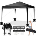 10 x 10 FT Black Pop-Up Canopy with Carrying Bag E2716