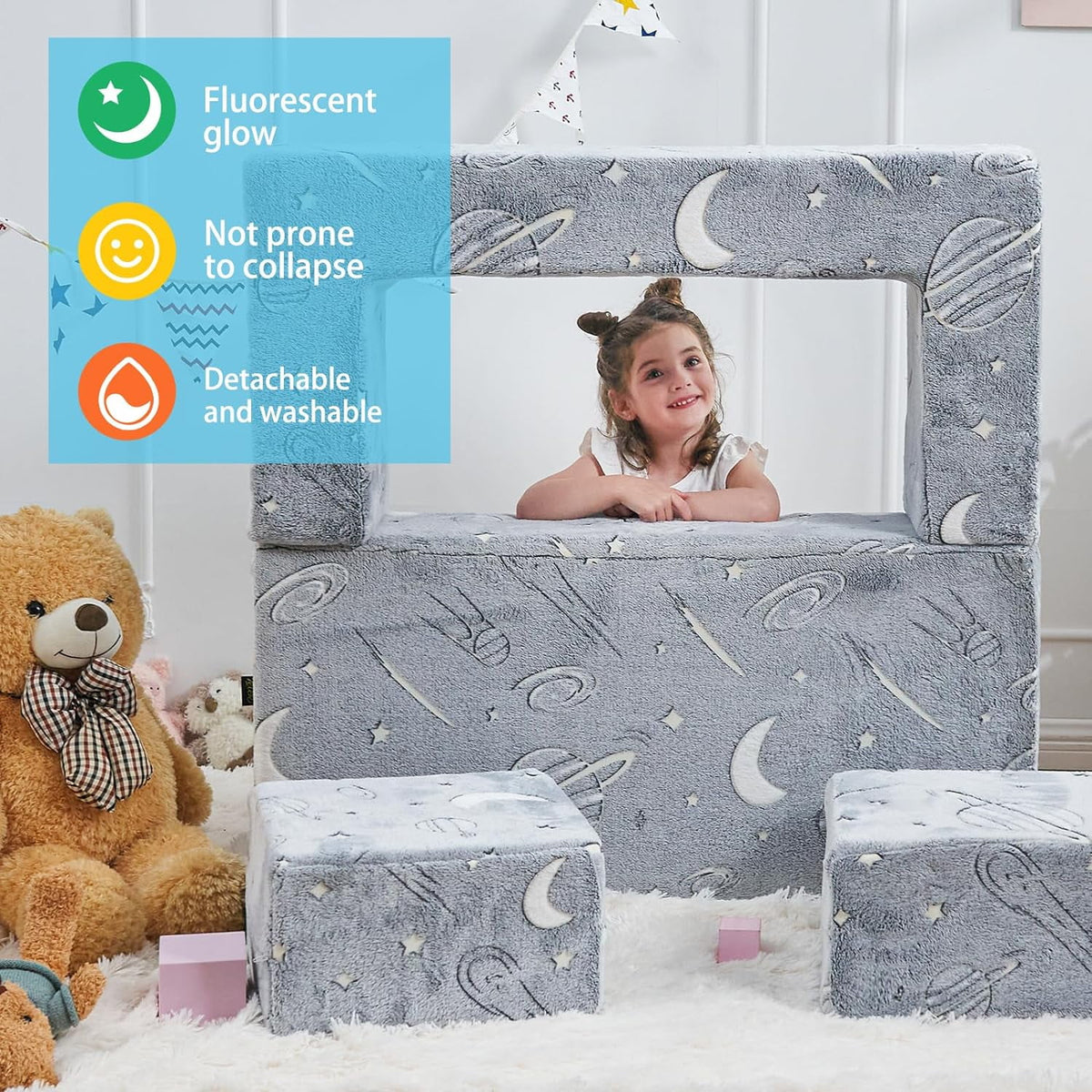 Glow in The Dark 3 in 1 Kids Sofa V174