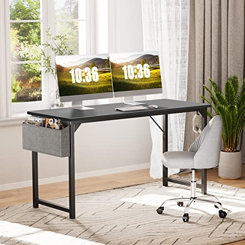 32 Inch Small Computer Office Desk with Storage Bag & Headphone Hooks K9781