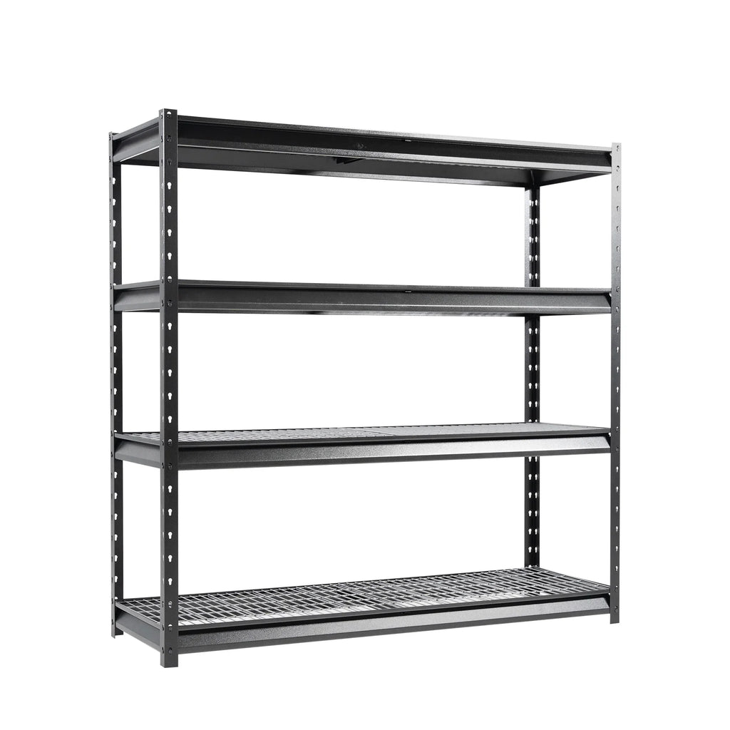 4-Tier Black Metal Heavy Duty Adjustable Shelving Unit C37633