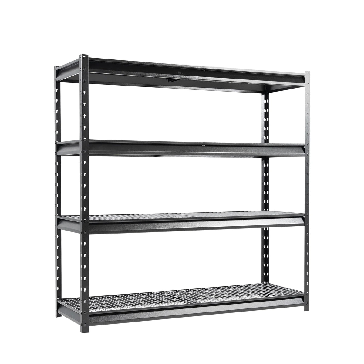 4-Tier Black Metal Heavy Duty Adjustable Shelving Unit C37633