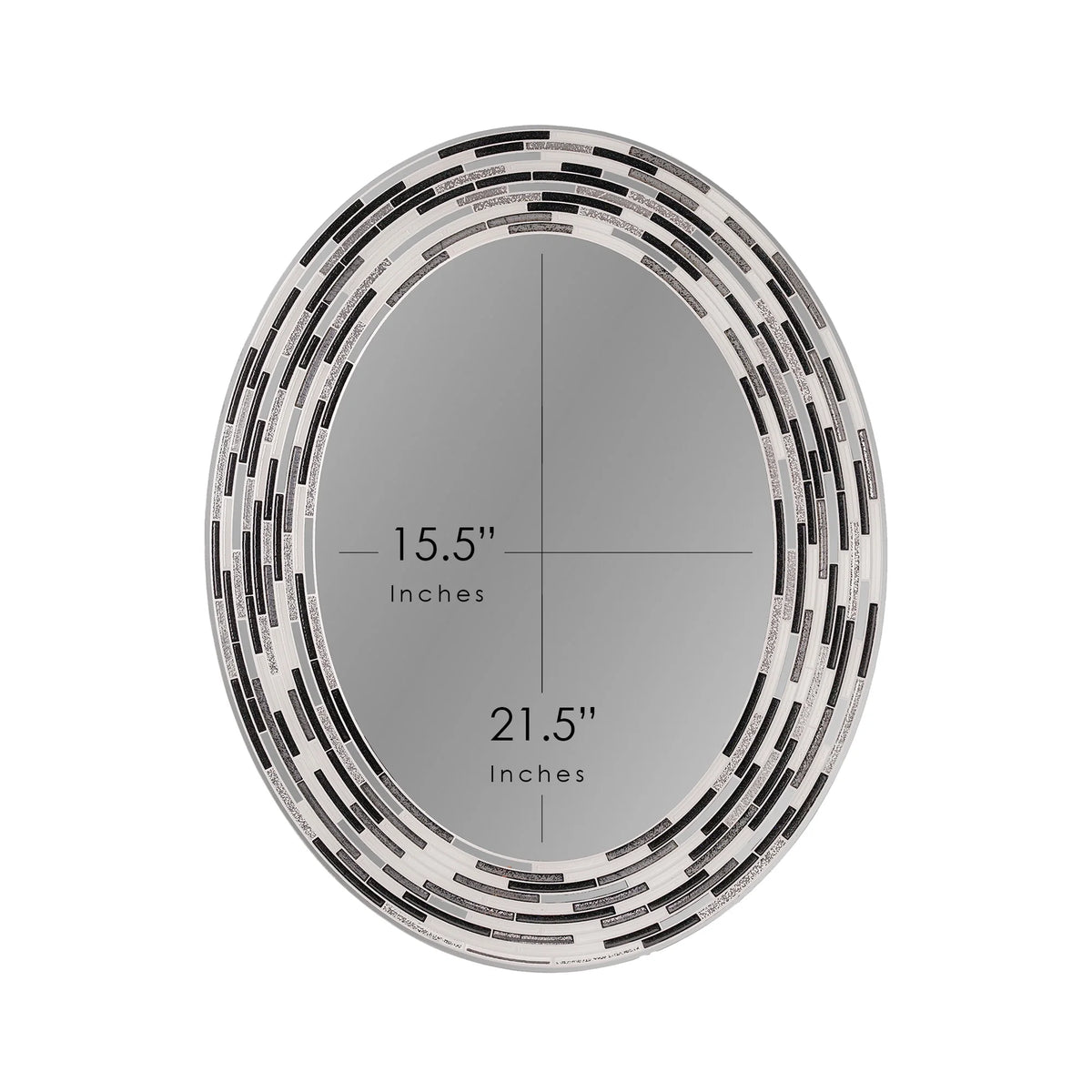 Charcoal Framed Oval Wall Vanity Mirror 23" x 29" W9914