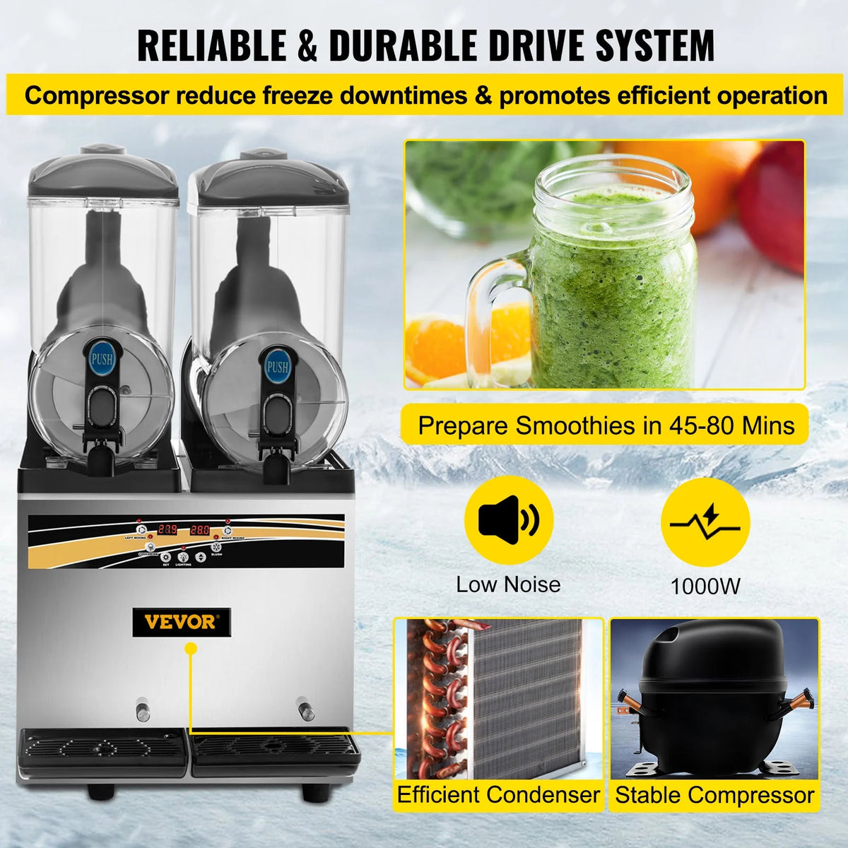 30L 1000W Stainless Steel Slushy Machine U6057