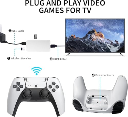 Wireless Retro Game Console Stick 20000+ Classic Games 4K HDMI 64GB Black P7157