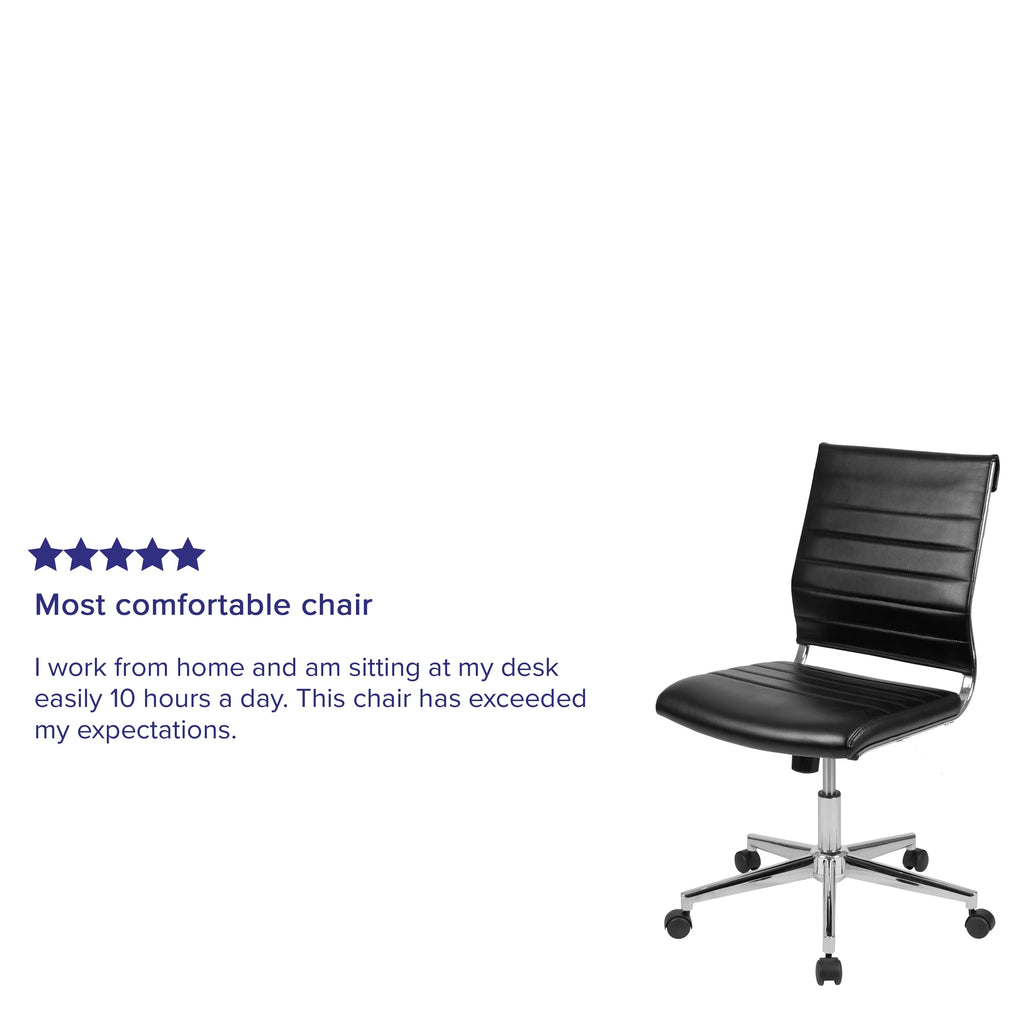 Black LeatherSoft Executive Swivel Office Chair L5872