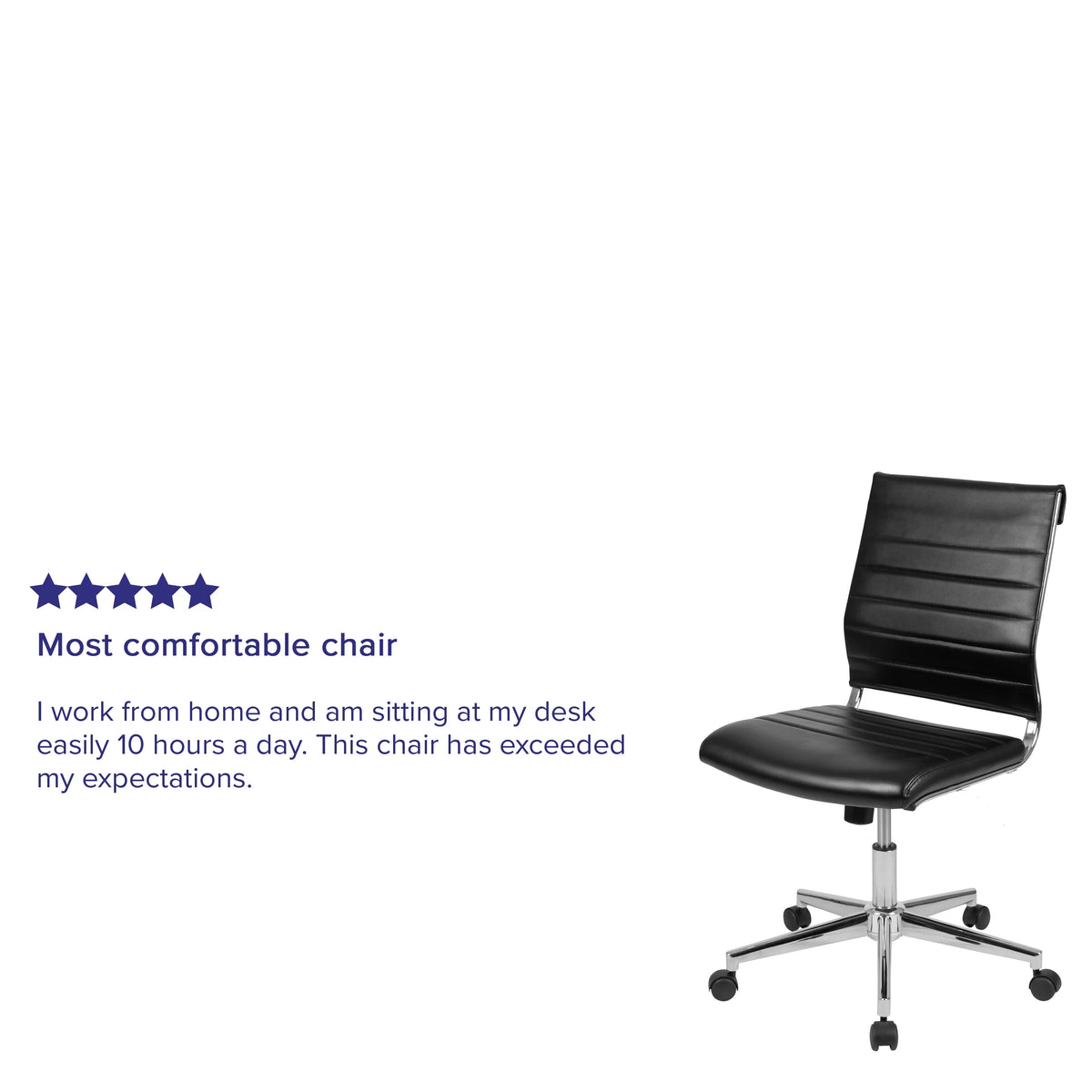 Black LeatherSoft Executive Swivel Office Chair L5872