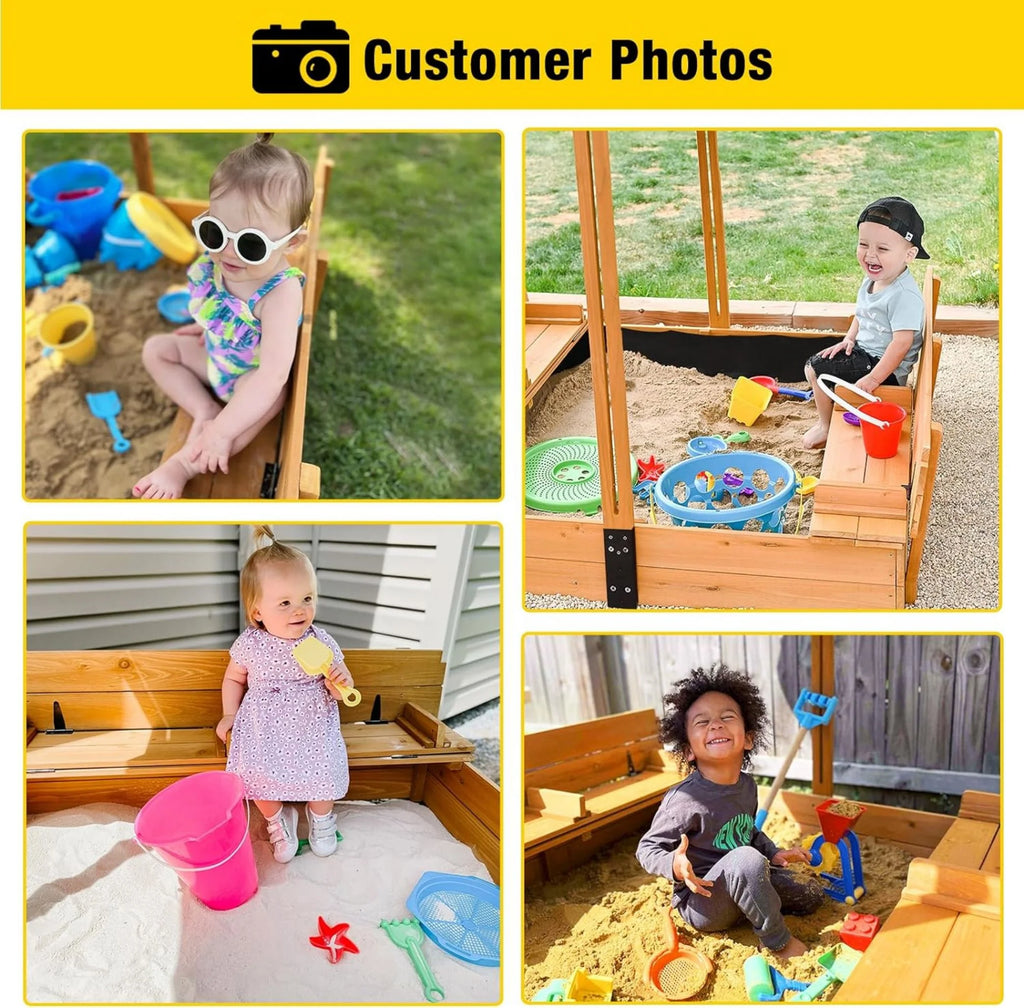 47'' Wooden Sandbox with Lid and Bench A629931