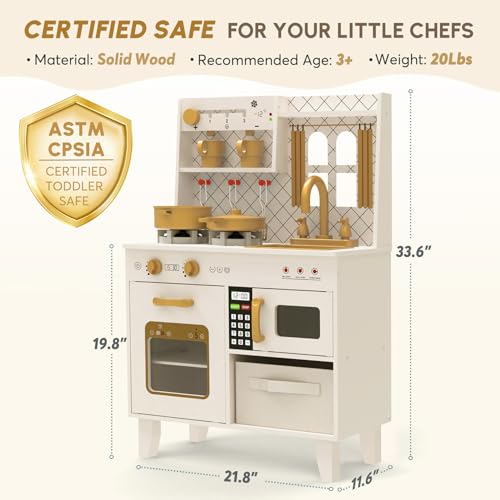 Wooden Play Kitchen with Lights & Sounds A10315