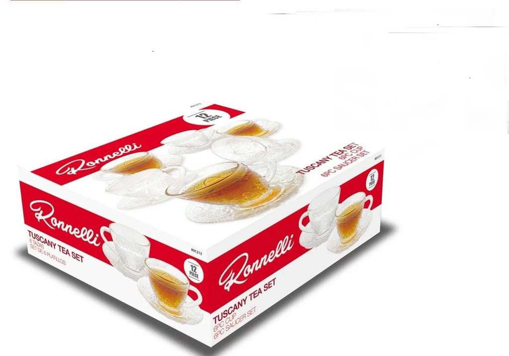 Glass 12 Piece Cup & Saucer Set Z806
