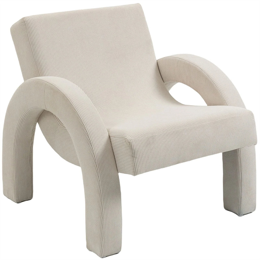 Cream Corduroy Accent Chair O3667