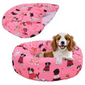 Elastic Edged Washable Round Dog Bed Cover with Christmas Pattern O205