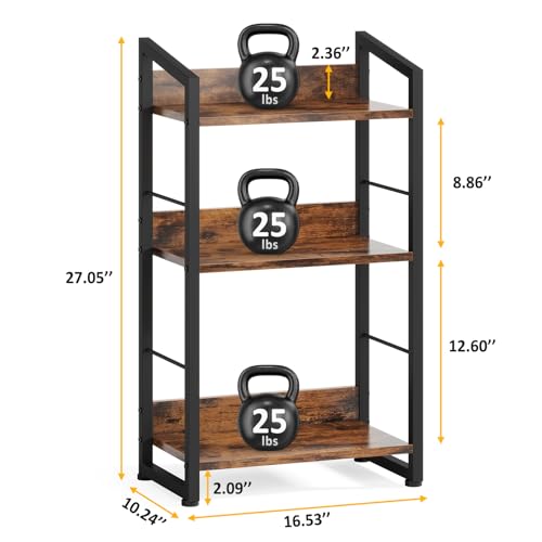3-Tier Wood Metal Bookshelf E91016