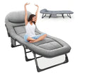 Portable Folding Camping Cot with Pillow Adjustable Backrest Z936668