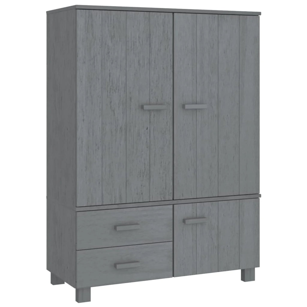 Dark Gray Solid Wood Pine Wardrobe E20439