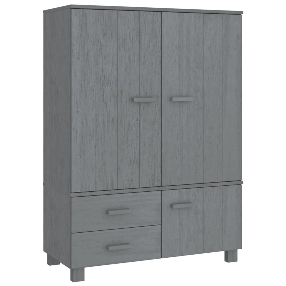 Dark Gray Solid Wood Pine Wardrobe E20439