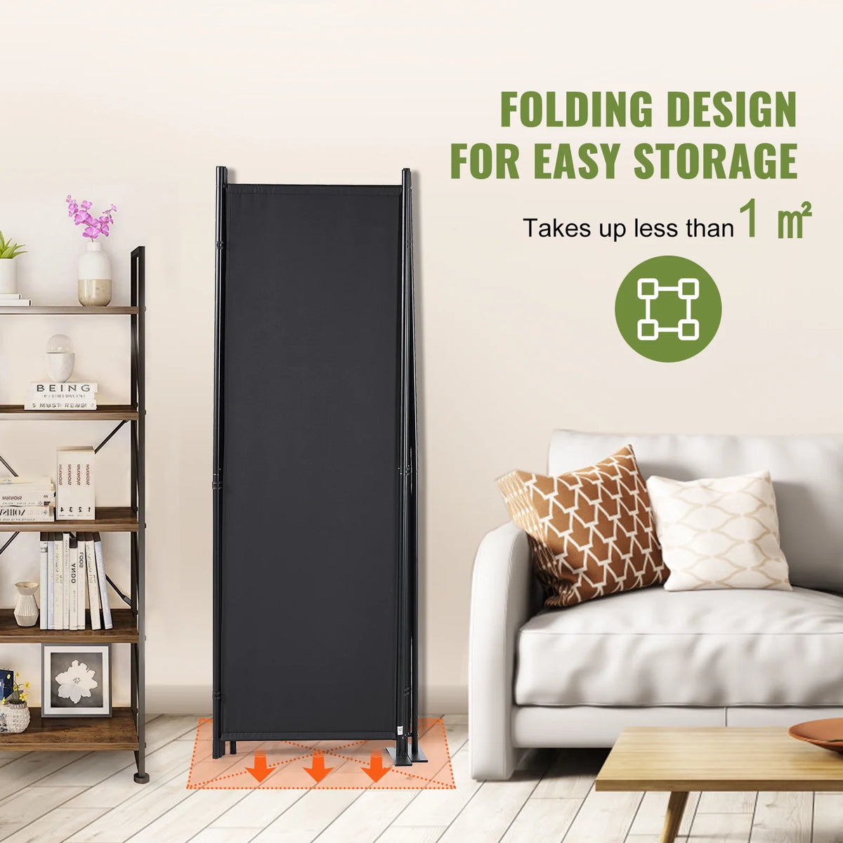 4-Panel Folding Fabric Room Divider T367756