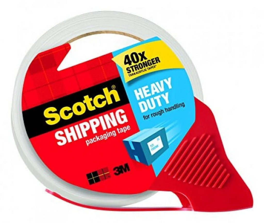 Heavy-Duty Packaging Tape With Dispenser, 1.88" X 66.66 Ft, Clear, 6/Pack M250
