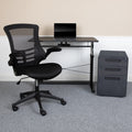 Adjustable Computer Desk, Ergonomic Mesh Office Chair and Mobile Filing Cabinet W943