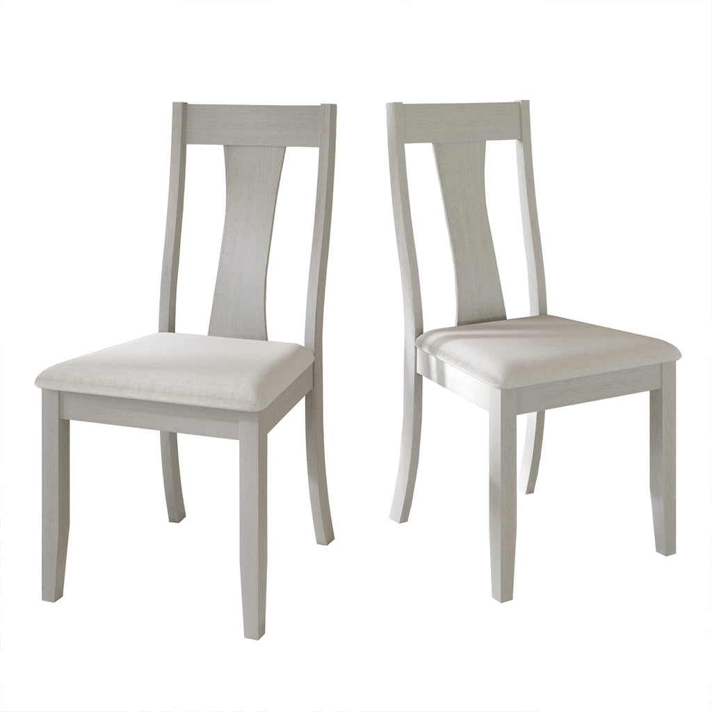 Minimalist Wooden Dining Chair Set of 2 White Y23361