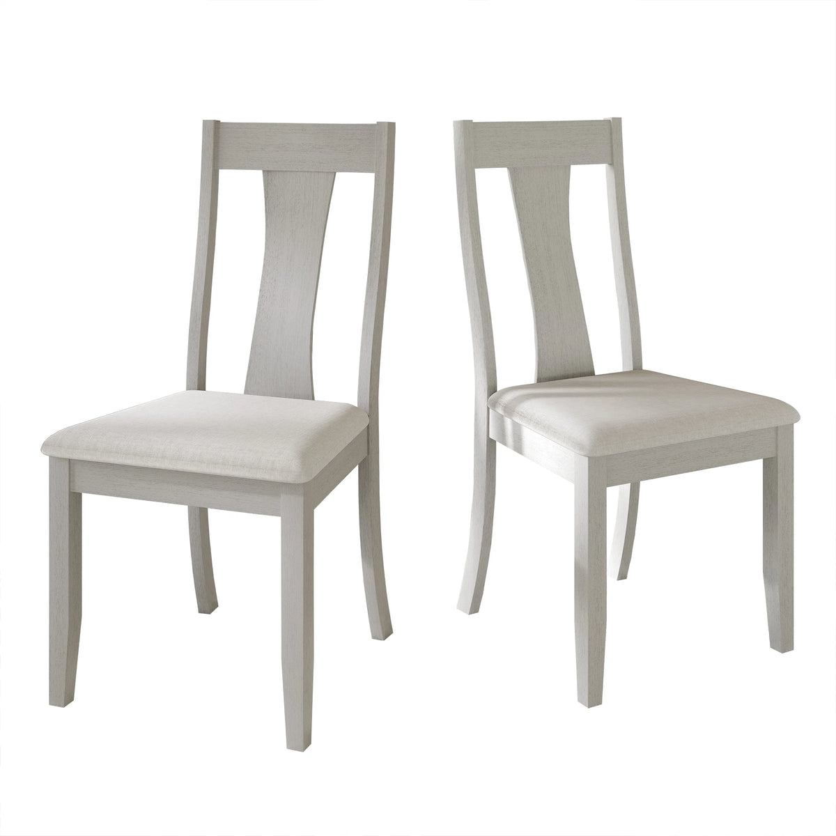 Minimalist Wooden Dining Chair Set of 2 White Y23361