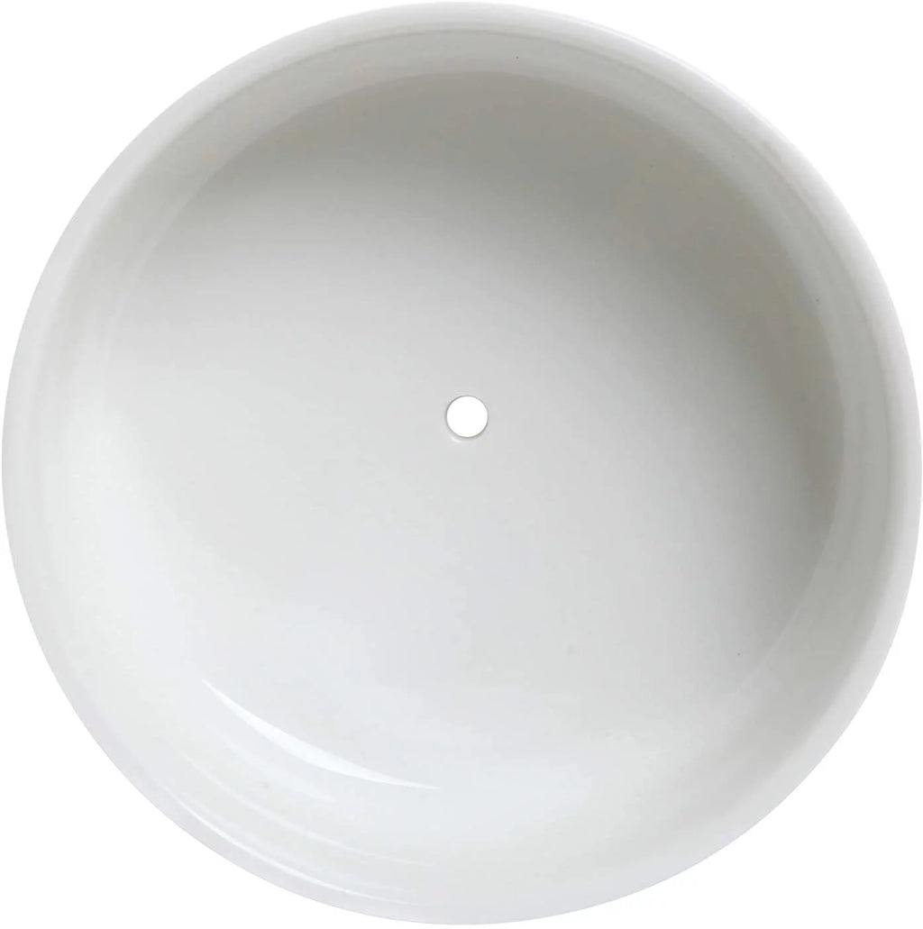 White Ceramic Succulent Planter Pot with Tray J150