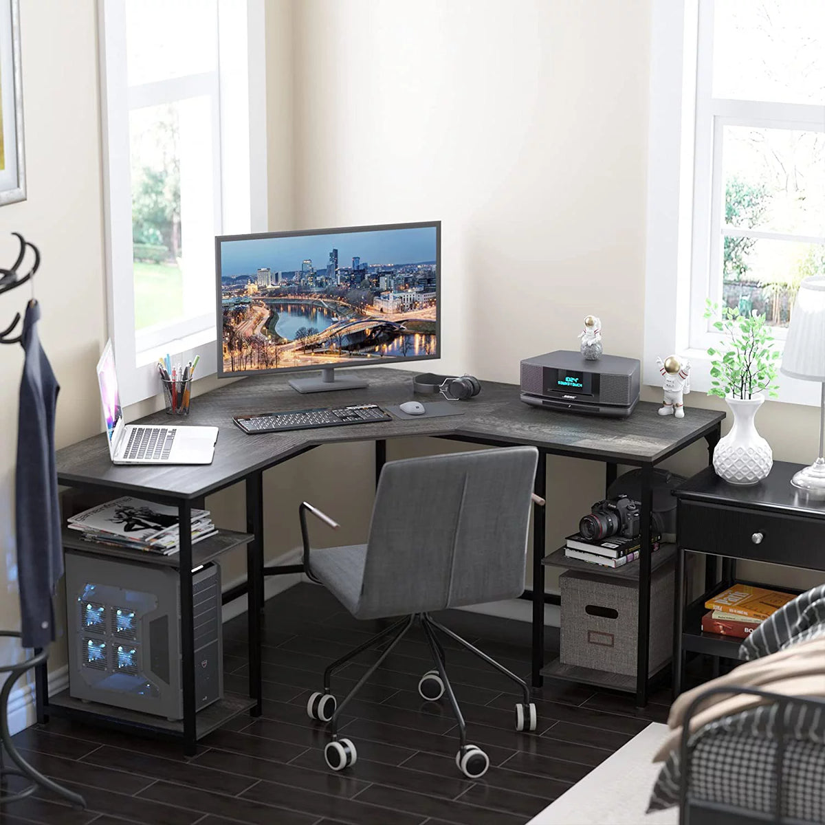 L-Shaped Desk with Shelves Corner Desk A2659