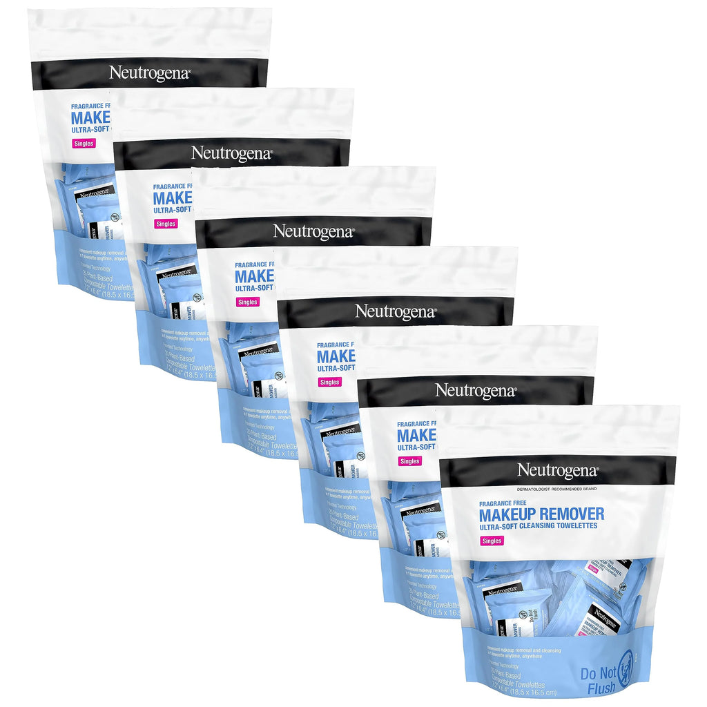 Fragrance-Free Makeup Remover Cleansing Towelette Singles 20 Ct Pack Of 6 M23933