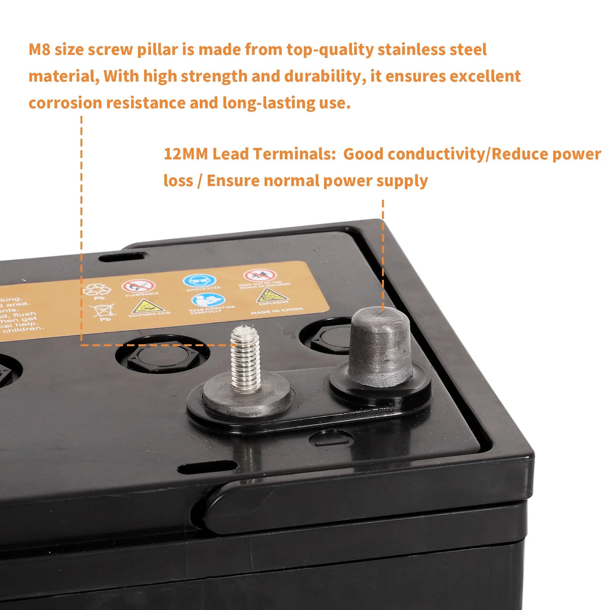 12V 105AH Dual Purpose AGM Battery, 825CCA Group 31M G62173