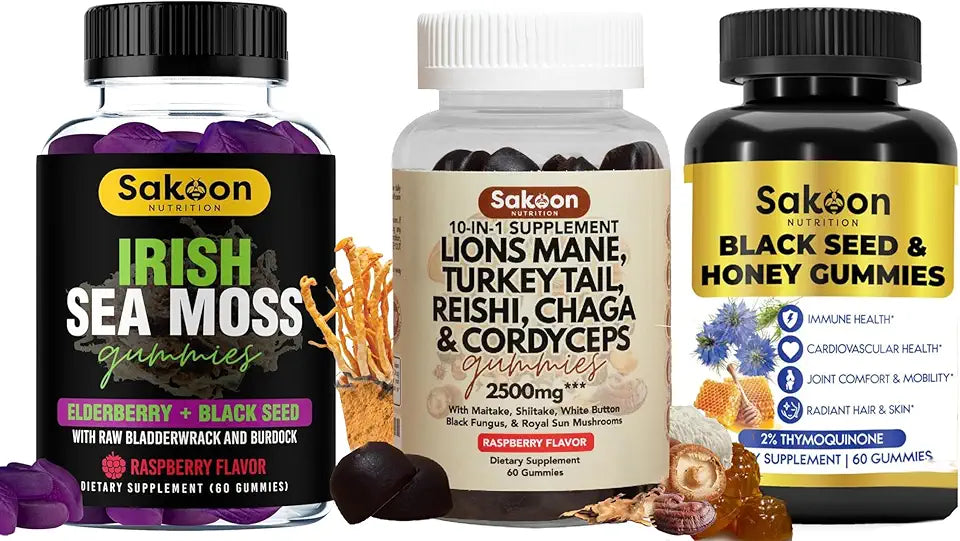 Black Seed Oil, Irish Sea Moss & Lions Mane Mushroom Gummies F8392