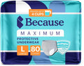 Maximum Incontinence Underwear for Men Grey Large 80 Count V380
